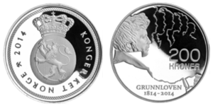 200 krone minnemynt grunnloven 200 år