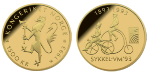 Minnemynt gull sykkel-VM
